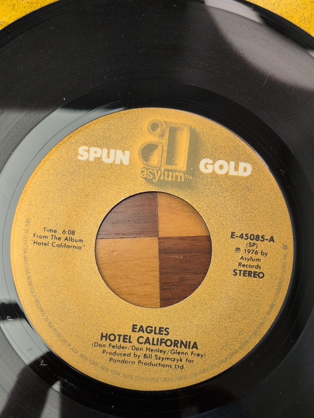 Eagles "Hotel California" 45 RPM Vinyl Single - Gold Label